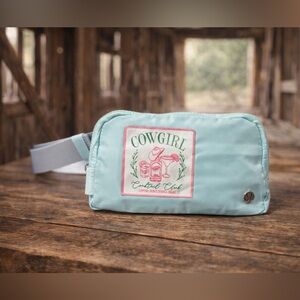 ⭐️NEW⭐️Lululemon🩵Cowgirl Cocktail Club Belt Bag Light Blue w Western Patch🤠